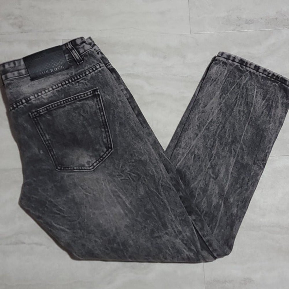 True Rock Distressed Black 100% Cotton Jeans RN#120791 Size 36 (broken zipper)
